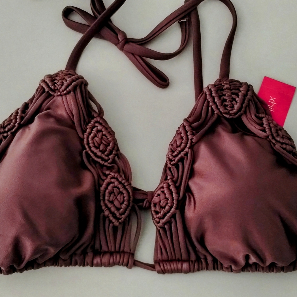 Elegant Brown Braided Bikini Top